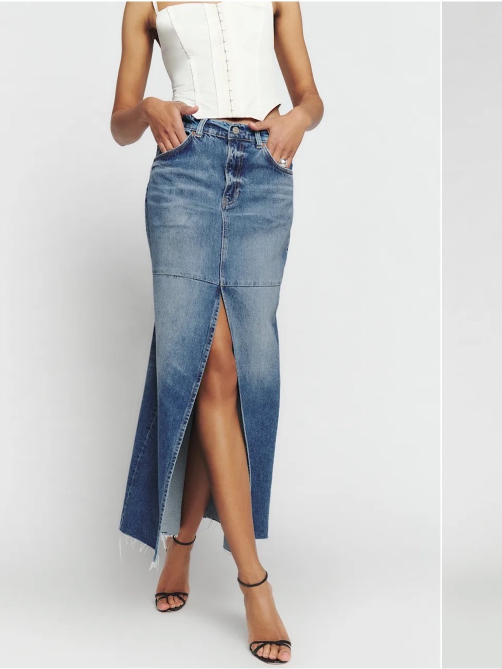 Reformation Tazz Maxi Denim Skirt